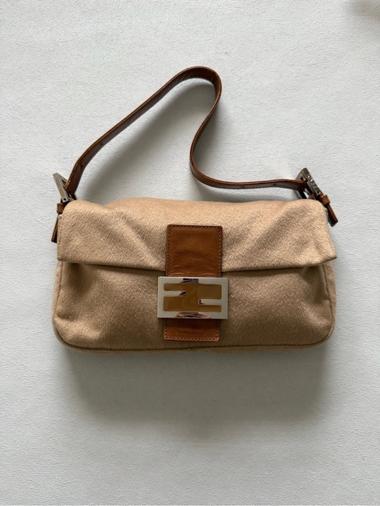 Fendi Handbags - Vintage Fendi Brown Wool Baguette Shoulder Bag